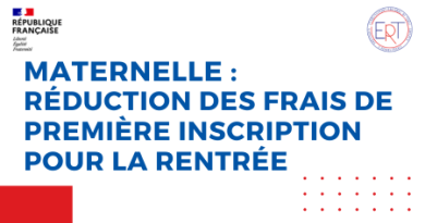 Scolarité en maternelle : Réduction exceptionnelle des frais de première inscription pour la rentrée
