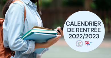 Calendrier de rentrée des élèves 2022-2023