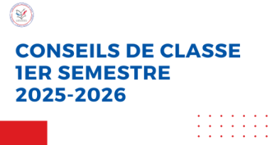 Calendrier des conseils de classe 1er semestre 2025/2026