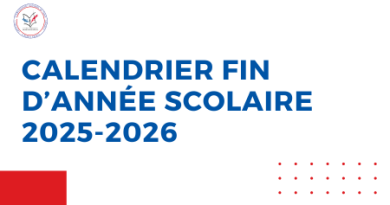 Fin des cours Année scolaire 2025/2026